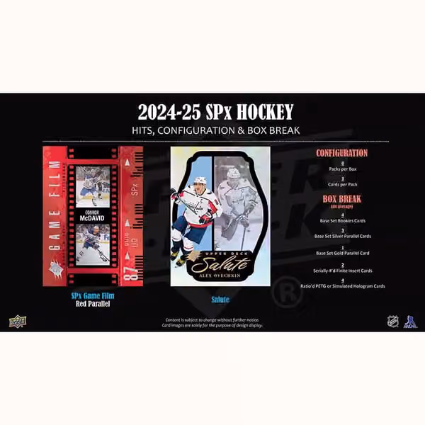 2024/25 Upper Deck SPx Hockey NHL Hobby Box view 5