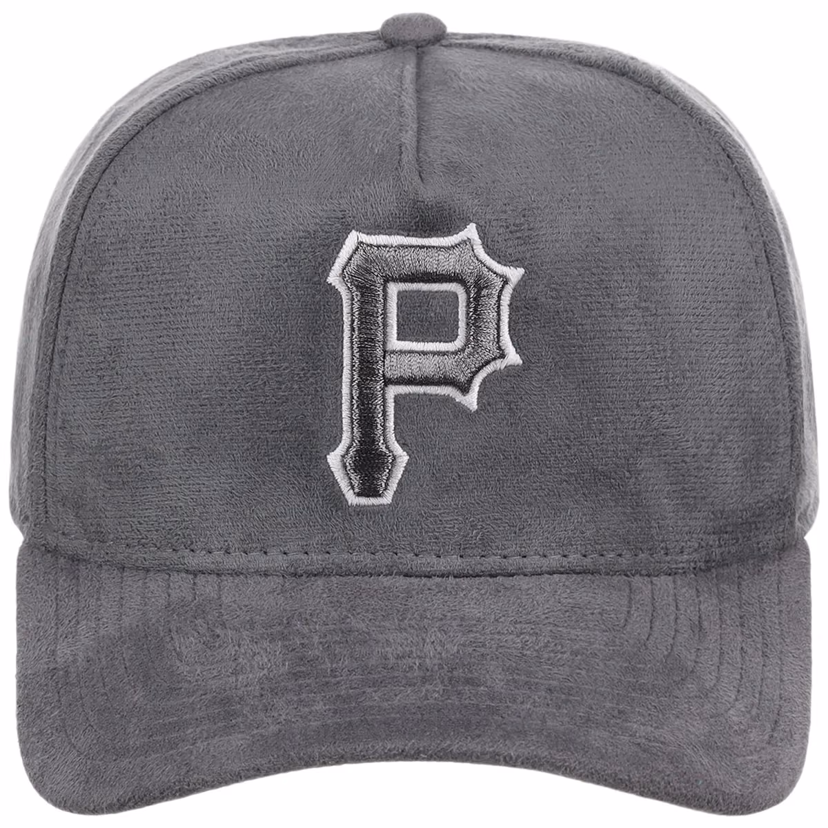 Pittsburgh Pirates MLB Gray x Suede FASHION CORE New Era 9FORTY A-Frame detail view