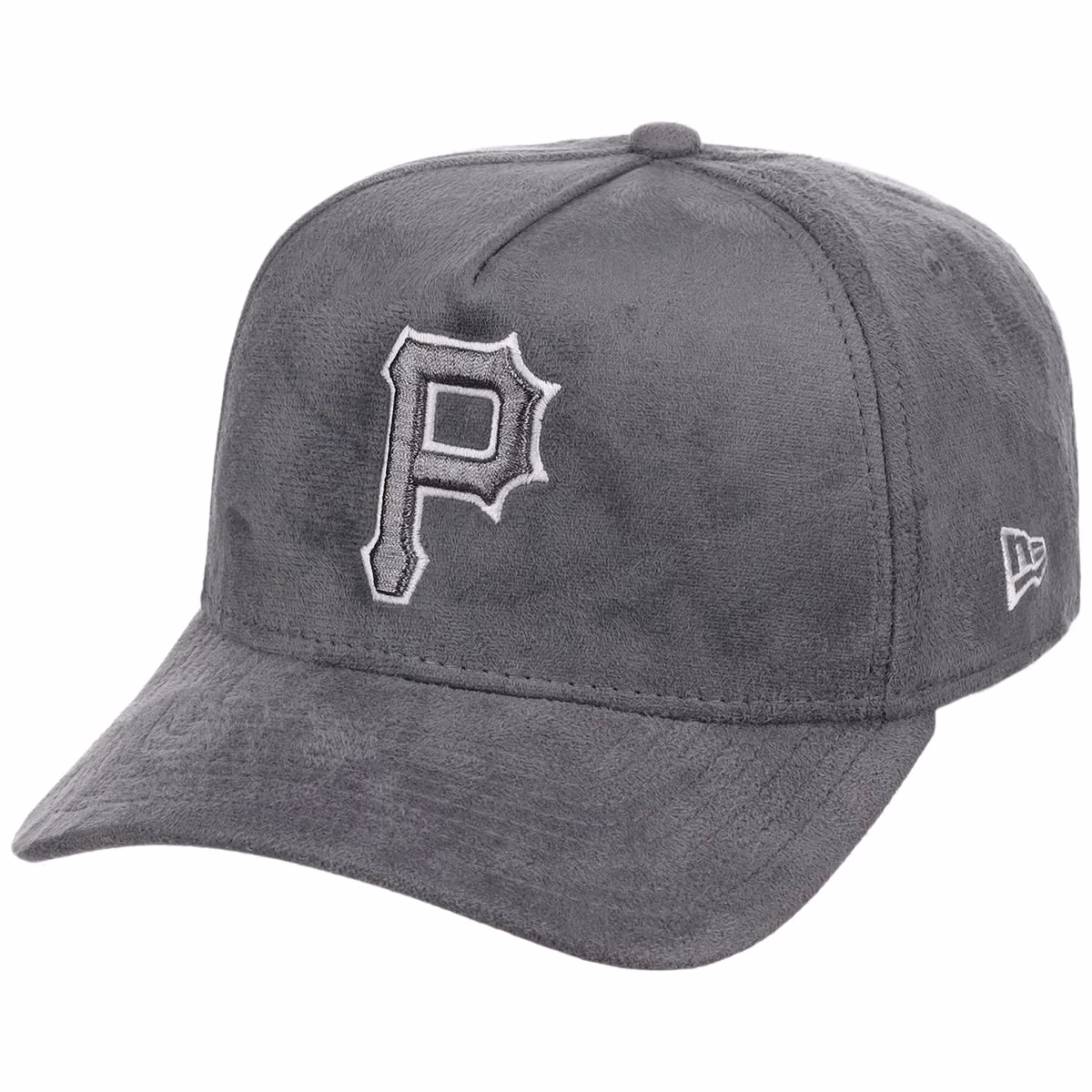 Pittsburgh Pirates MLB Gray x Suede FASHION CORE New Era 9FORTY A-Frame detail view