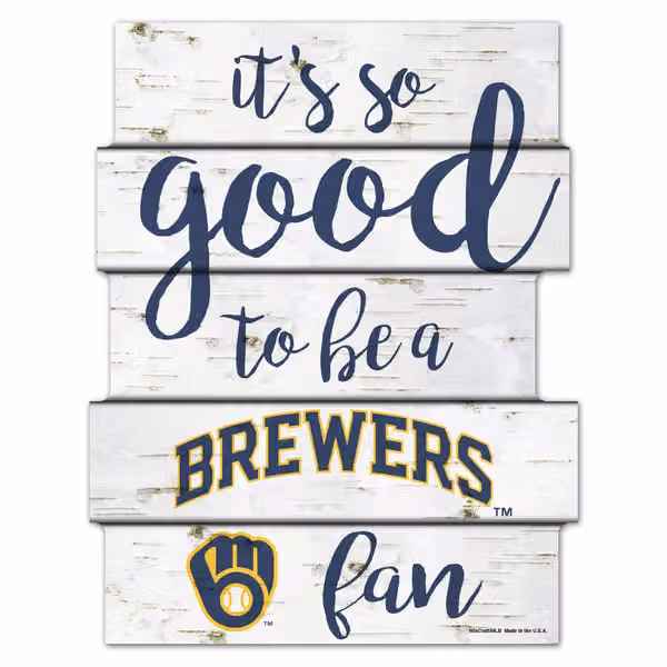 Milwaukee Brewers Birchwood MLB Wood Sign view 1