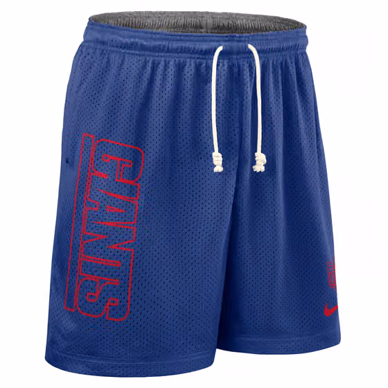 New York Giants 2025 NFL Sideline Reversible Mesh Nike Dri-FIT Shorts Blue view 2