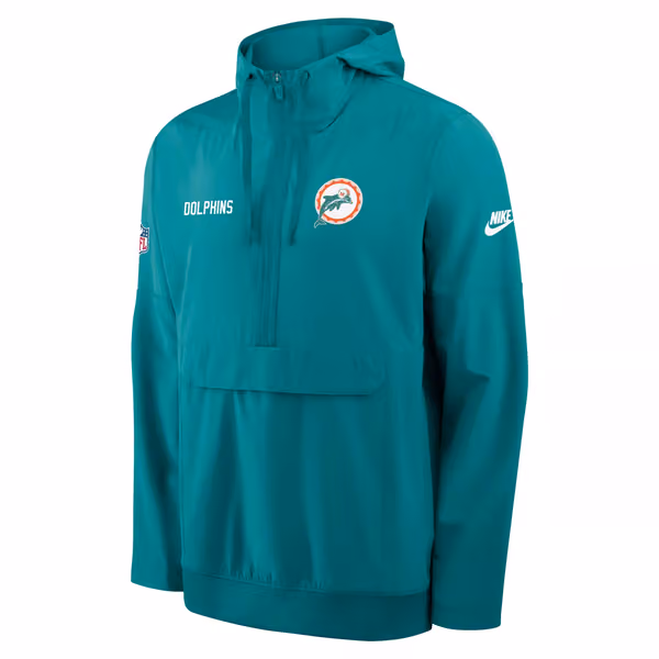 Miami Dolphins Historic Nike Sideline Half-Zip Anorak NFL Jacke Aqua view 1
