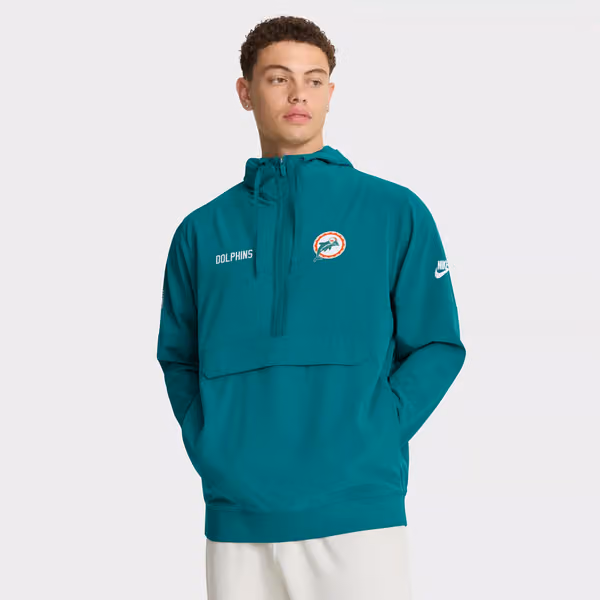 Miami Dolphins Historic Nike Sideline Half-Zip Anorak NFL Jacke Aqua view 3
