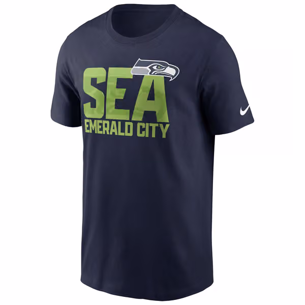 Seattle Seahawks Emerald City Nike Essential NFL T-Shirt Navy view 1