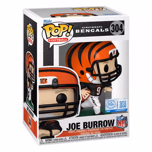 Funko POP! #304 Joe Burrow Cincinnati Bengals Vinyl NFL Figure view 1