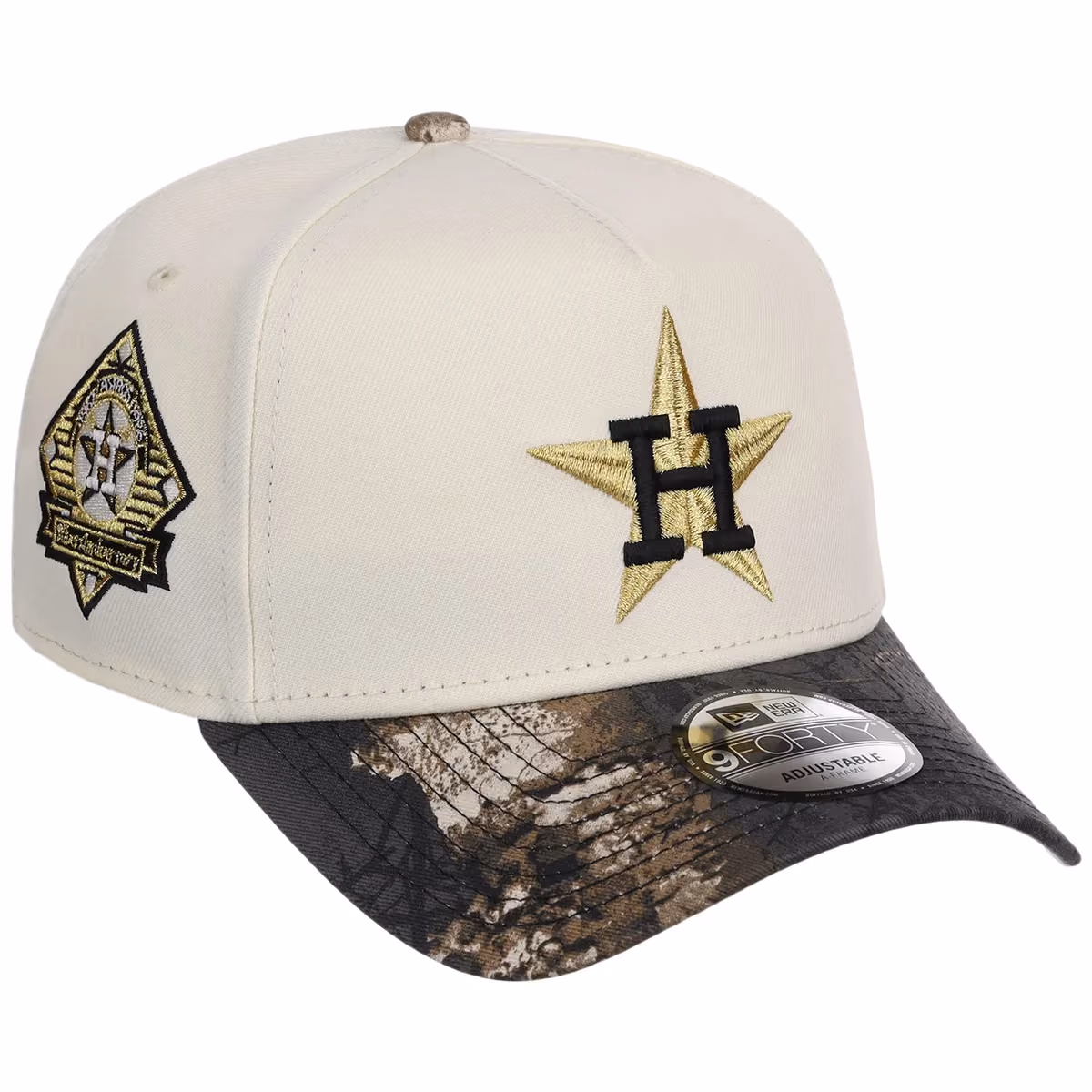 Houston Astros MLB Black Realtree Chrome New Era 9FORTY front view