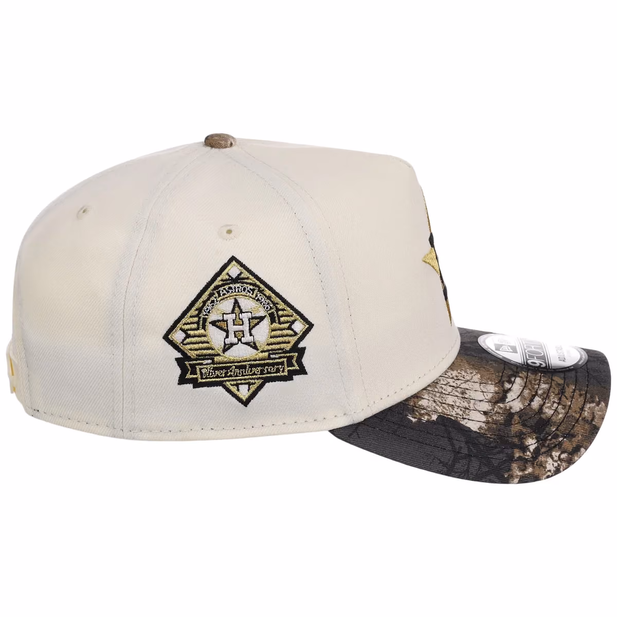 Houston Astros MLB Black Realtree Chrome New Era 9FORTY detail view