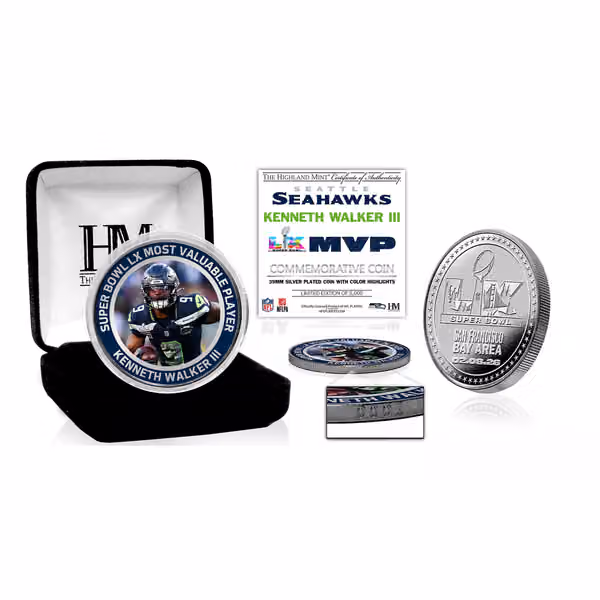 Kenneth Walker III Super Bowl LX MVP Silver Commemorative Coin view 1