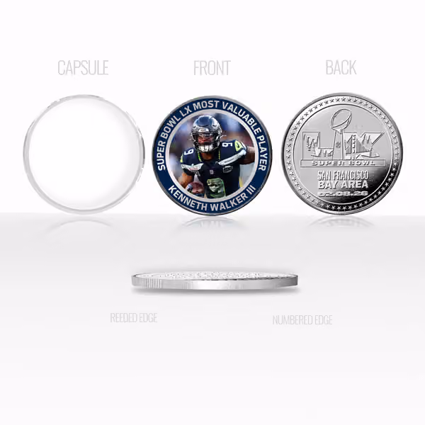 Kenneth Walker III Super Bowl LX MVP Silver Commemorative Coin view 2