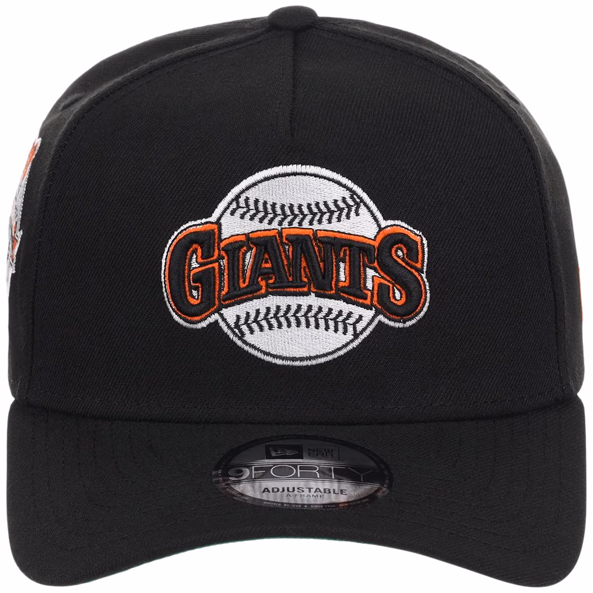 San Francisco Giants MLB Black Dome New Era 9FORTY A-Frame detail view