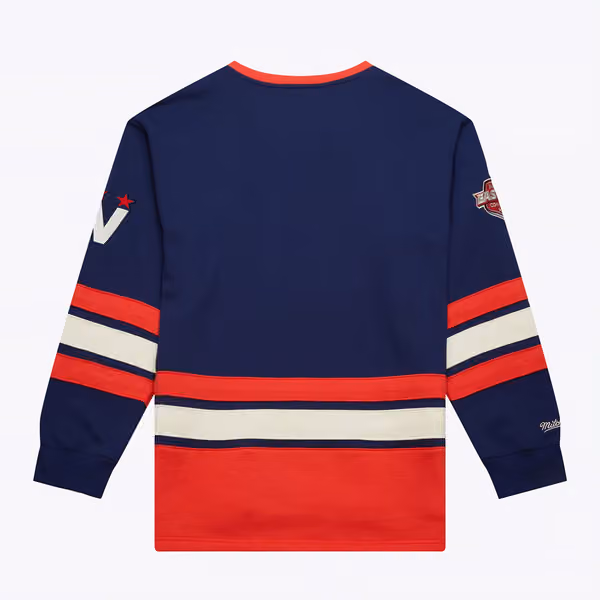 Washington Capitals Mitchell & Ness Heritage NHL Lace-Up Jersey Crew view 2