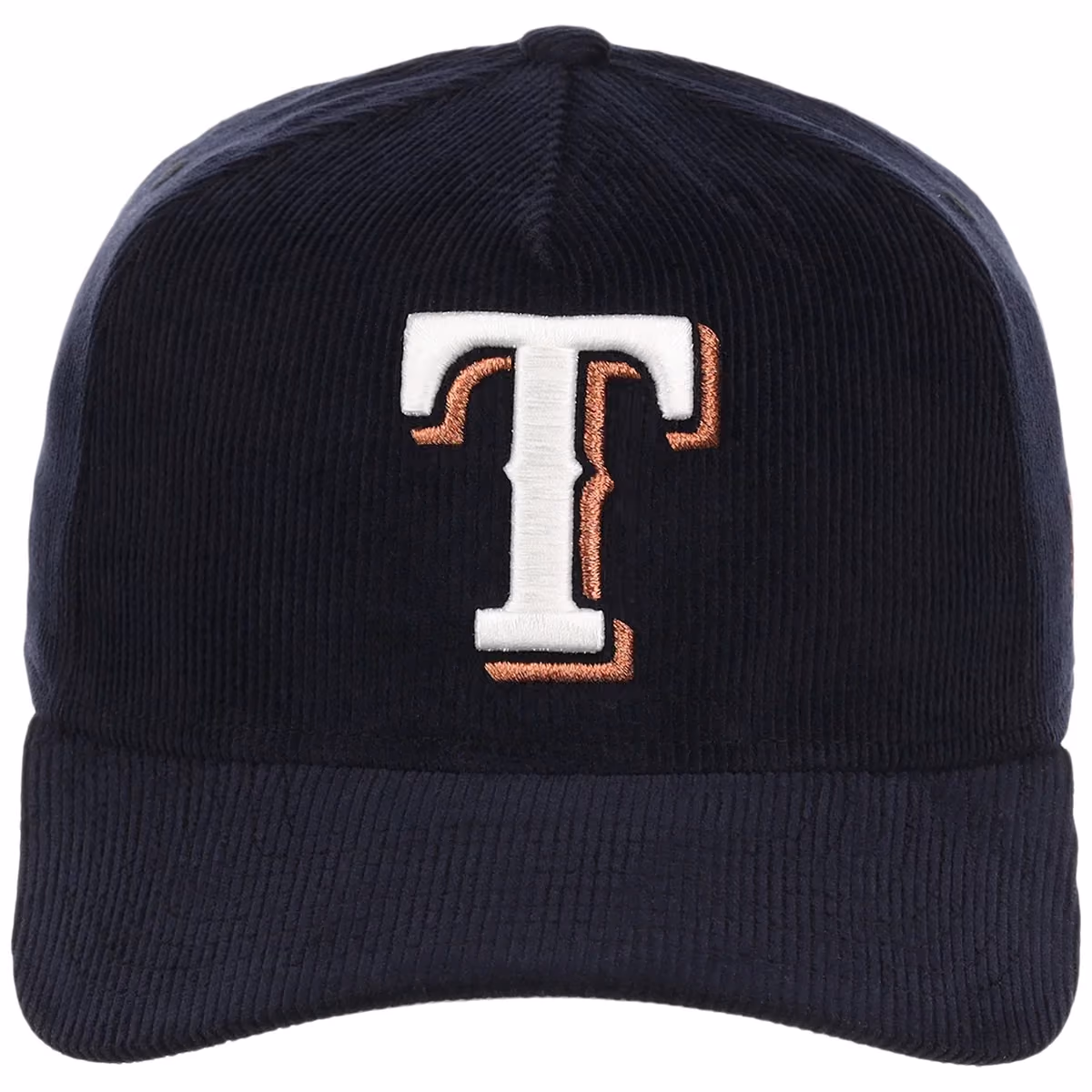 Texas Rangers MLB Navy Cord FASHION CORE New Era 9FORTY A-Frame detail view