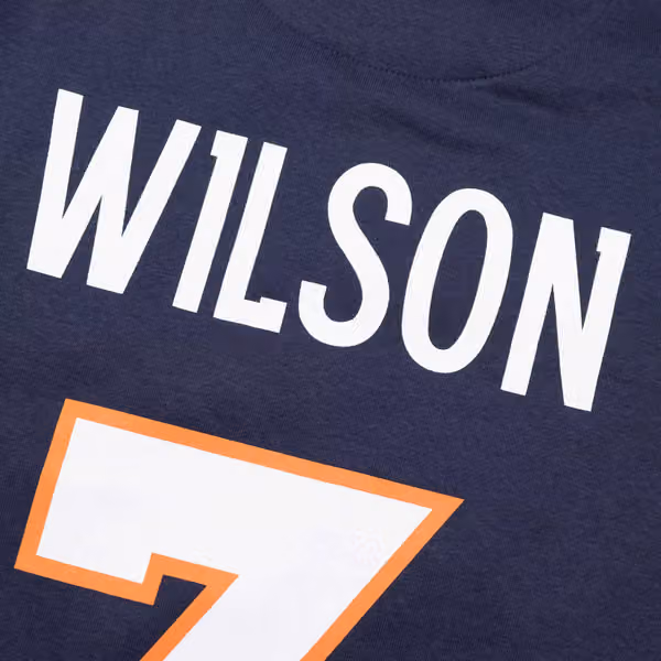 Russell Wilson #3 Denver Broncos Iconic Player NFL Hoodie Navy view 4