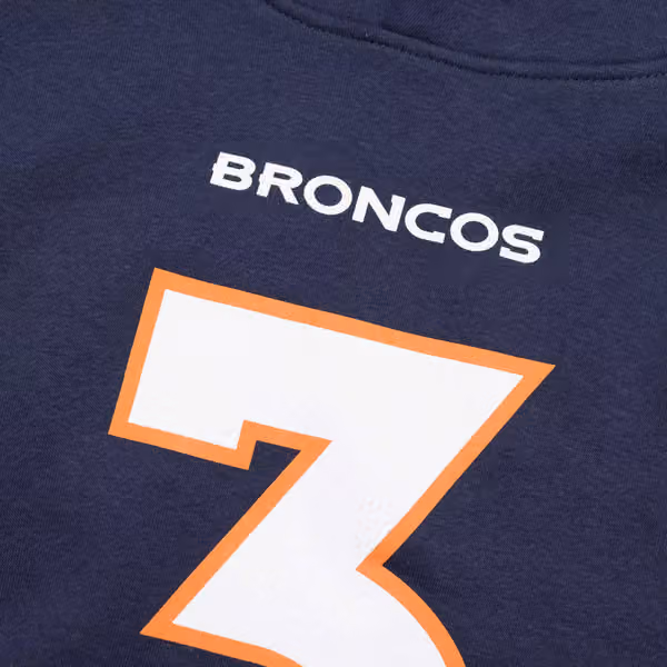 Russell Wilson #3 Denver Broncos Iconic Player NFL Hoodie Navy view 5