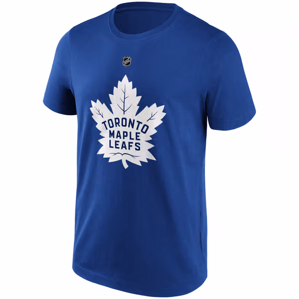 Auston Matthews #34 Toronto Maple Leafs Iconic Player NHL T-Shirt Blue view 2