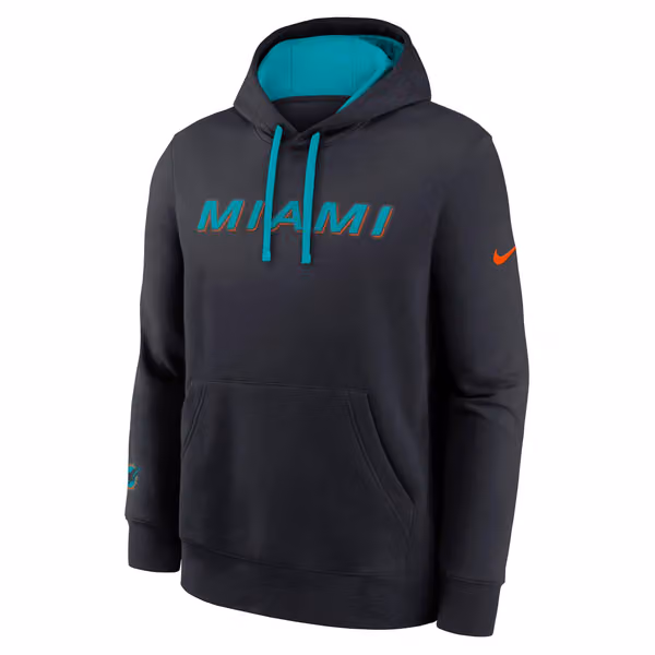 Miami Dolphins 2025 Rivalries Club NFL Hoodie Black view 1