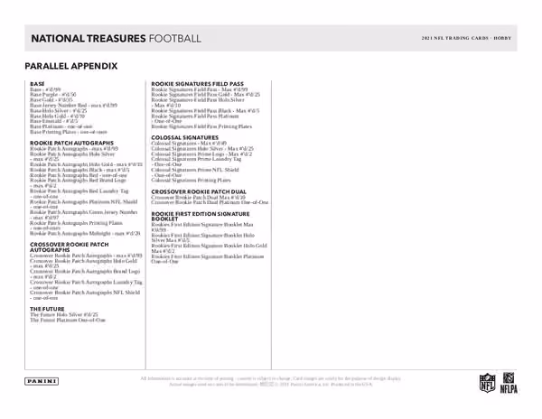 2021 Panini National Treasures Football Hobby Box NFL view 6