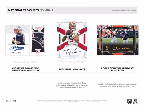 2021 Panini National Treasures Football Hobby Box NFL view 3