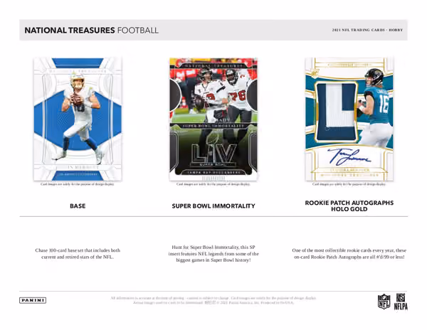 2021 Panini National Treasures Football Hobby Box NFL view 2