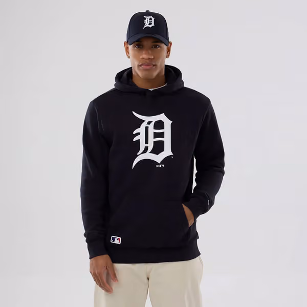 Detroit Tigers Team Logo New Era MLB Hoodie Navy view 1