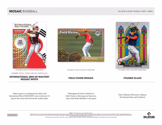 2021 Panini Mosaic Baseball Hobby Box view 3
