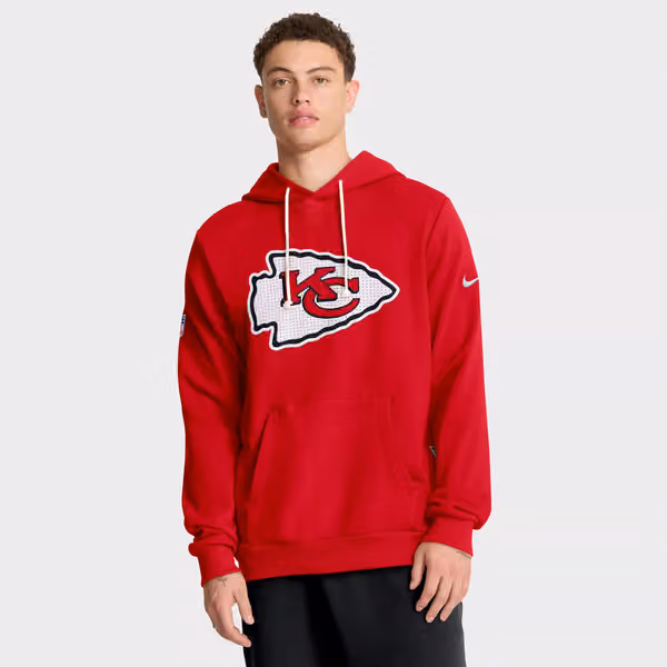Kansas City Chiefs 2025 NFL Sideline Nike Standard Issue Hoodie Red view 2