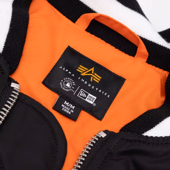 Baltimore Orioles Alpha Industries MA-1 MLB Bomber Jacket Black view 4
