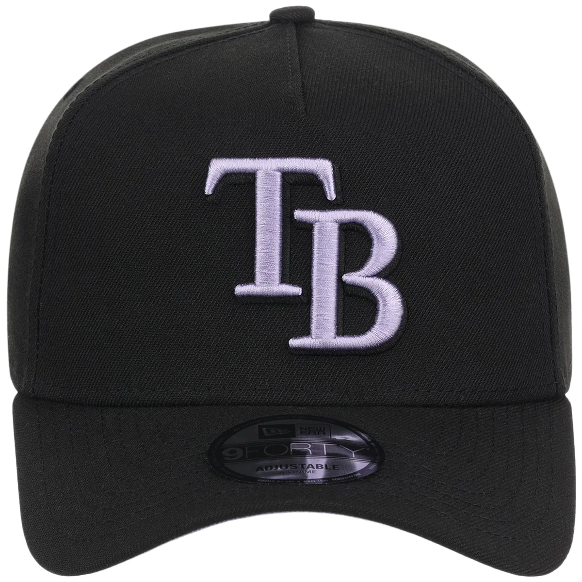 Tampa Bay Rays MLB Black x Lavender FASHION CORE New Era 9FORTY A-Frame detail view