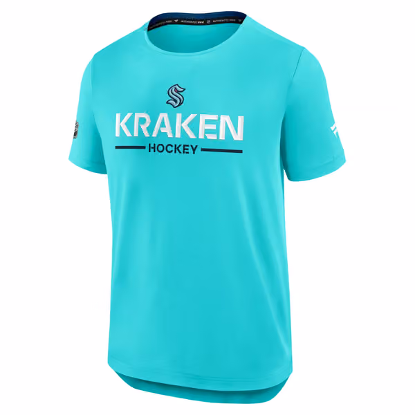 Seattle Kraken 2025/26 Authentic Pro Rink Tech NHL T-Shirt Aqua view 1