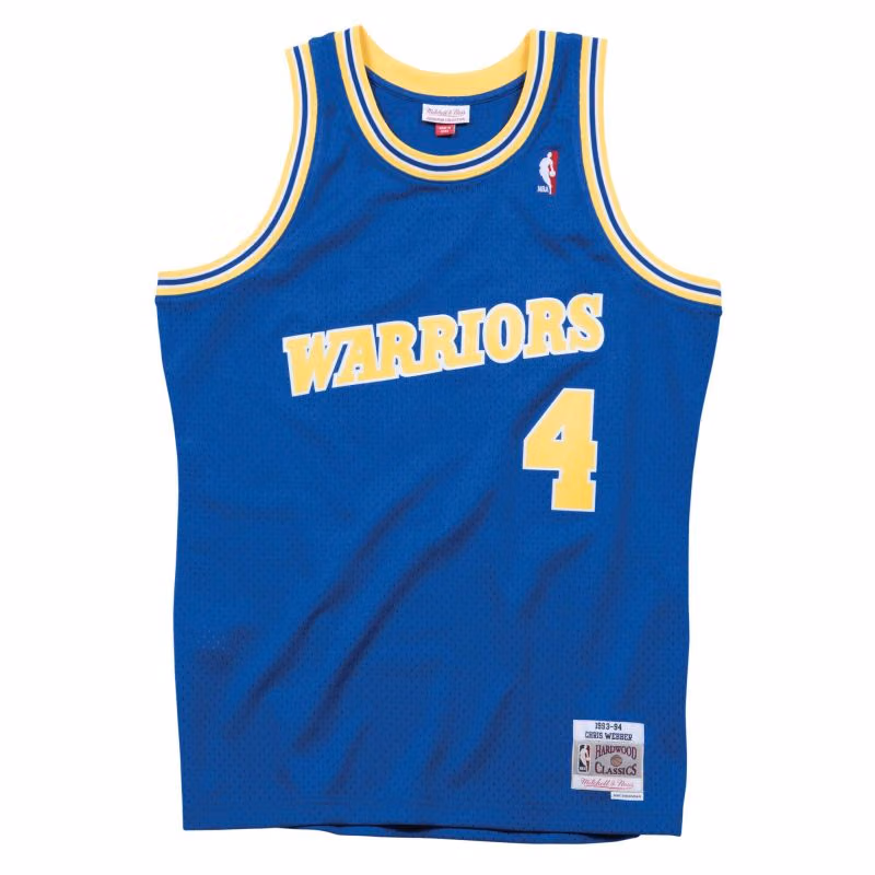 Chris Webber #4 Golden State Warriors 1993-94 Mitchell & Ness Swingman NBA Jersey Blue view 1