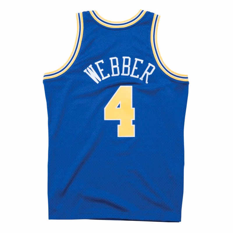 Chris Webber #4 Golden State Warriors 1993-94 Mitchell & Ness Swingman NBA Jersey Blue view 2