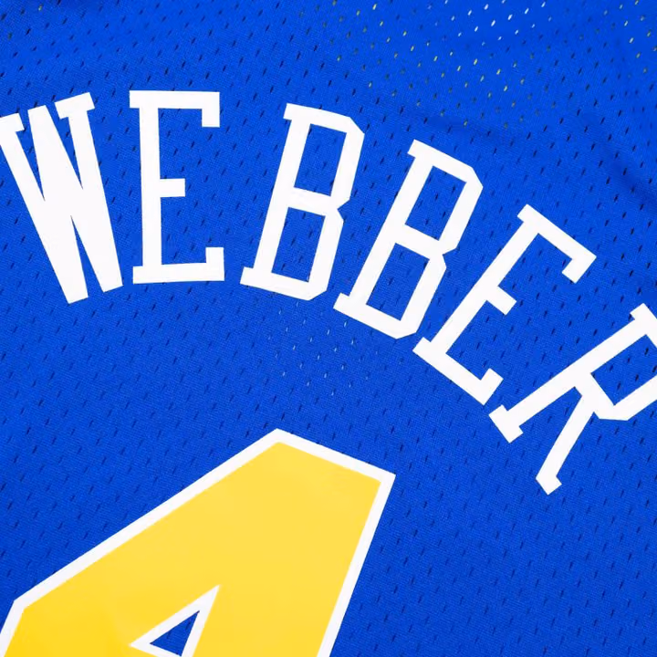 Chris Webber #4 Golden State Warriors 1993-94 Mitchell & Ness Swingman NBA Jersey Blue view 5