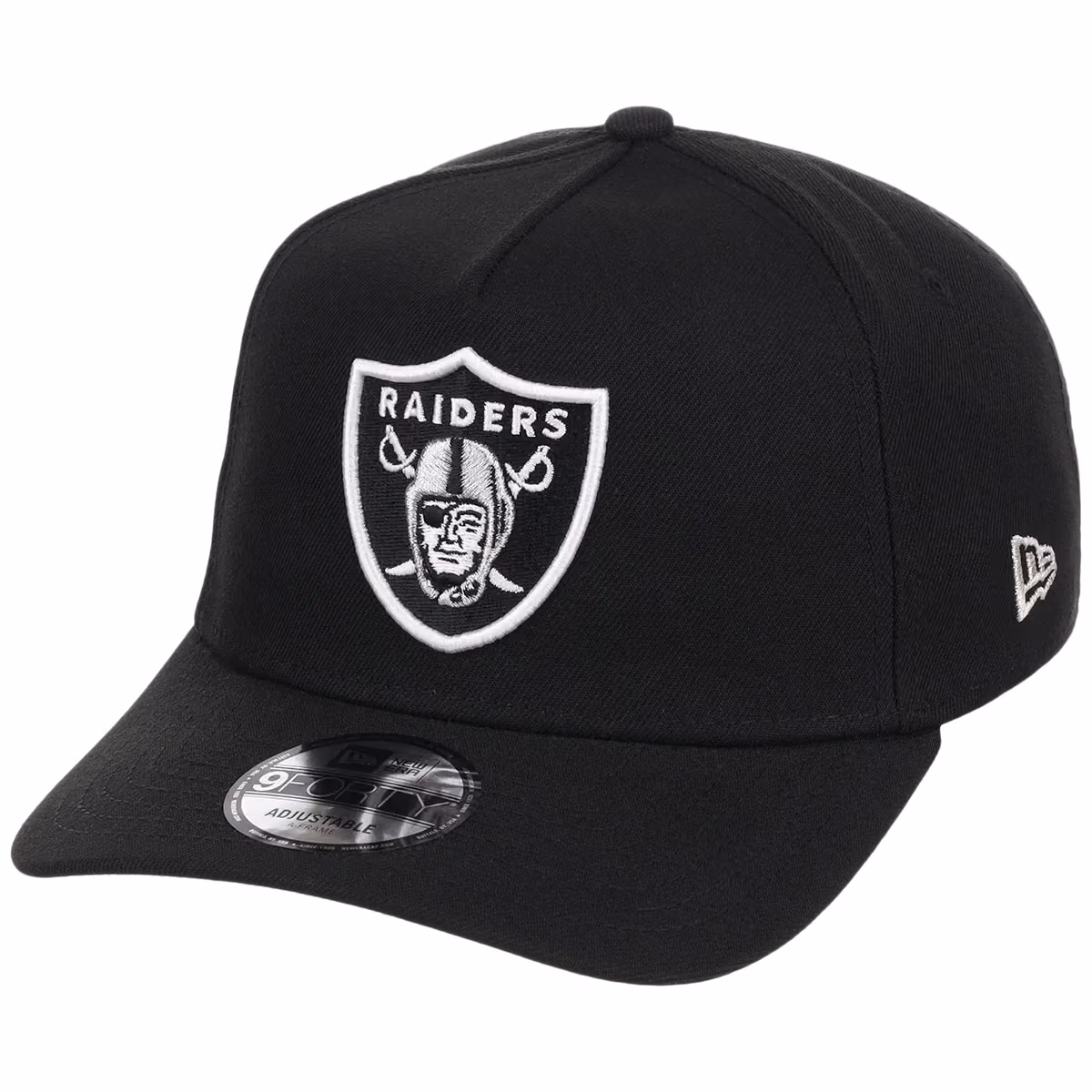 Las Vegas Raiders NFL Black Dome New Era 9FORTY A-Frame detail view