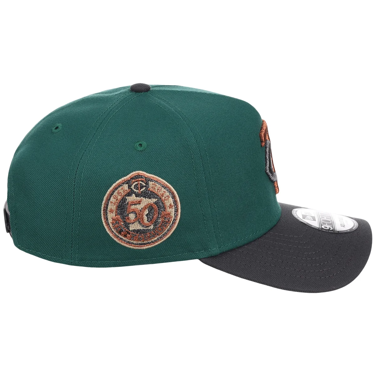 Minnesota Twins MLB Emerald Graphite New Era 9FORTY detail view