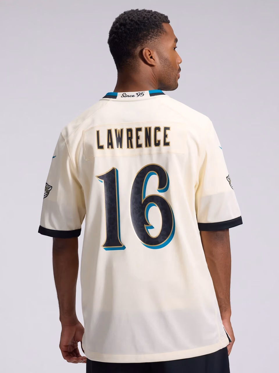 Trevor Lawrence #16 Jacksonville Jaguars 2026 Rivalries Game NFL Jersey Natural view 3