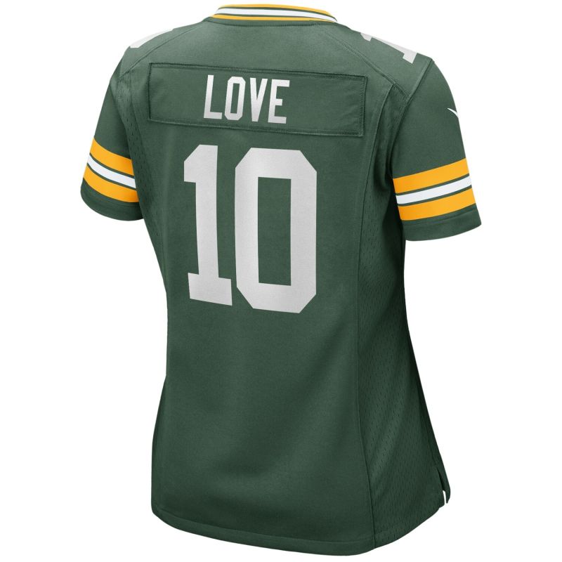Jordan Love #10 Green Bay Packers Nike Game NFL Jersey Green (WOMEN'S) view 3