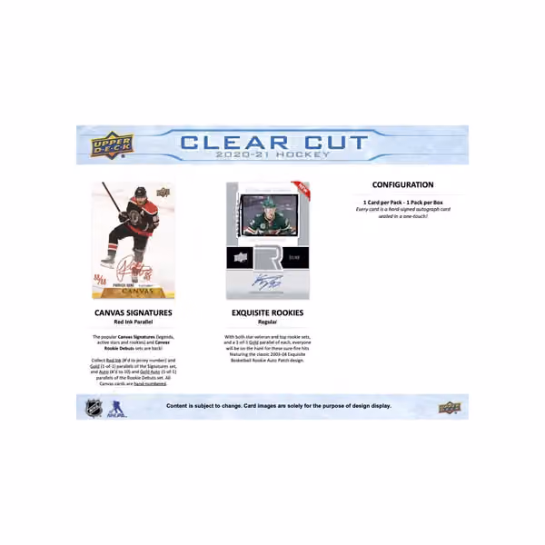 2020/21 Upper Deck Clear Cut NHL Hockey Hobby Box view 4