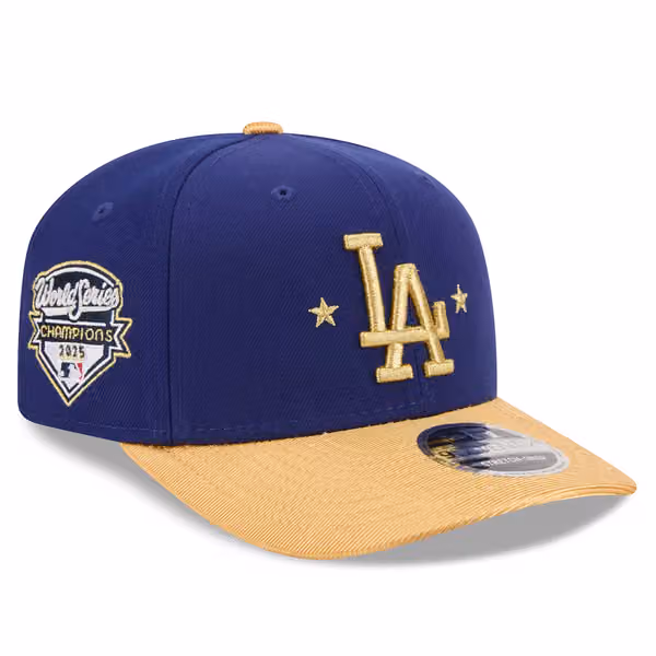 Los Angeles Dodgers Authentic Gold 2025 World Series Champions 9SEVENTY Stretch-Snap Cap product photo
