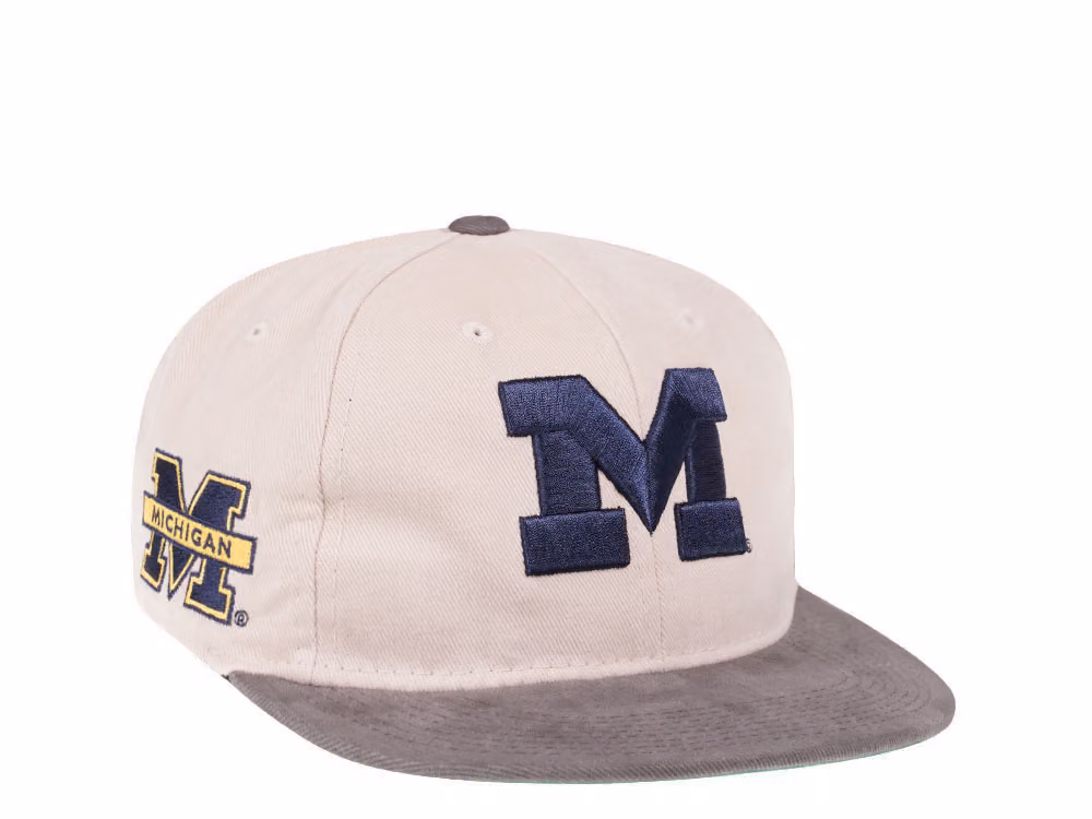 Mitchell & Ness Michigan Wolverines Deadstock Throwback Snapback Hat front