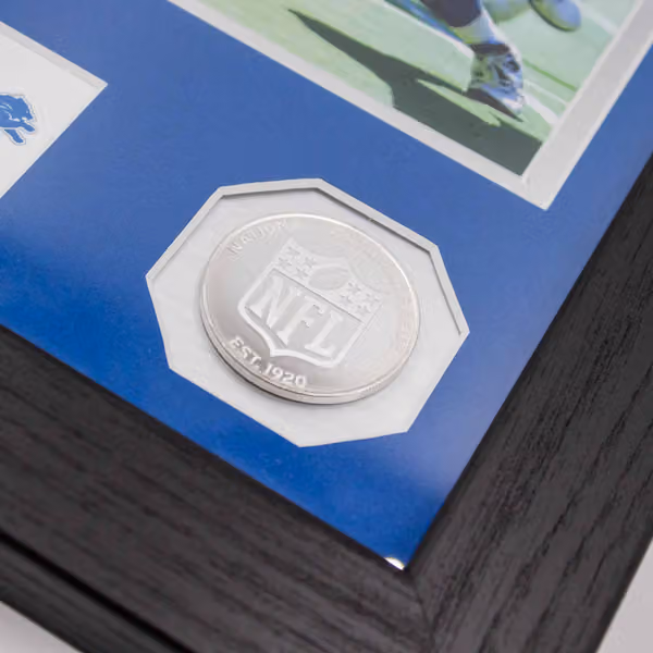 Barry Sanders Statue Unveiling Silver Coin Framed NFL Photo view 4