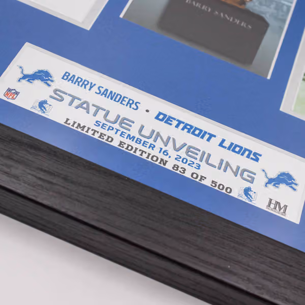 Barry Sanders Statue Unveiling Silver Coin Framed NFL Photo view 3