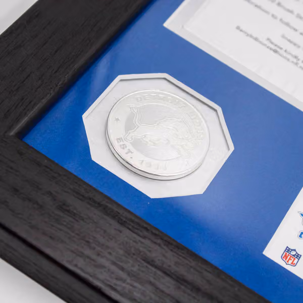 Barry Sanders Statue Unveiling Silver Coin Framed NFL Photo view 5