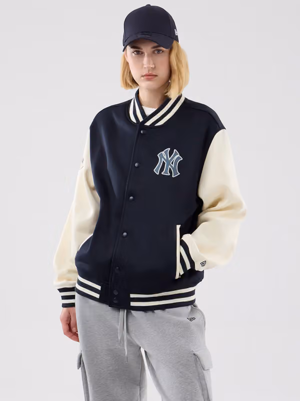 New York Yankees Varsity Jersey Bomber MLB Jacket Navy view 4