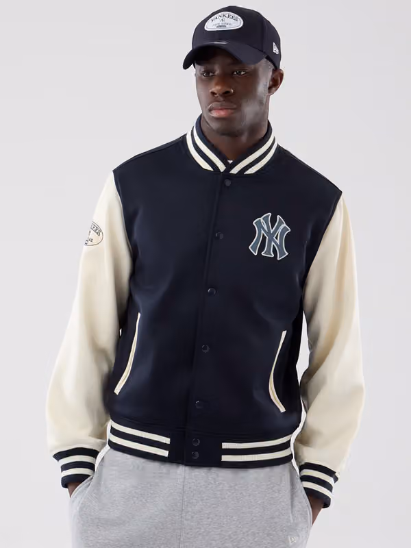 New York Yankees Varsity Jersey Bomber MLB Jacket Navy view 2