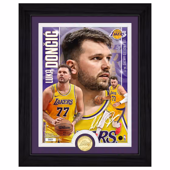 Luka Dončić Los Angeles Lakers Artist Proof Bronze Coin NBA Photo Frame view 1