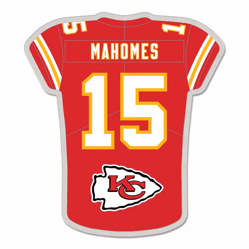 Patrick Mahomes #15 Kansas City ChiefsNFL Player Jersey Pin view 1