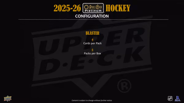 2025/26 Upper Deck O-Pee-Chee Platinum Hockey NHL Blaster Box view 7