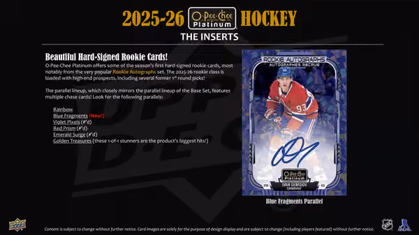2025/26 Upper Deck O-Pee-Chee Platinum Hockey NHL Blaster Box view 3