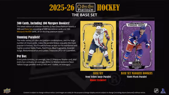 2025/26 Upper Deck O-Pee-Chee Platinum Hockey NHL Blaster Box view 2