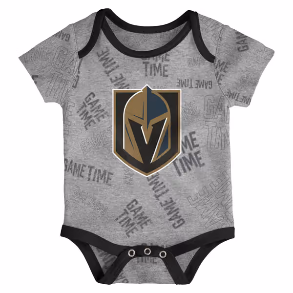 Vegas Golden Knights Game Time NHL Baby Bodysuit Set (3-Piece) view 4